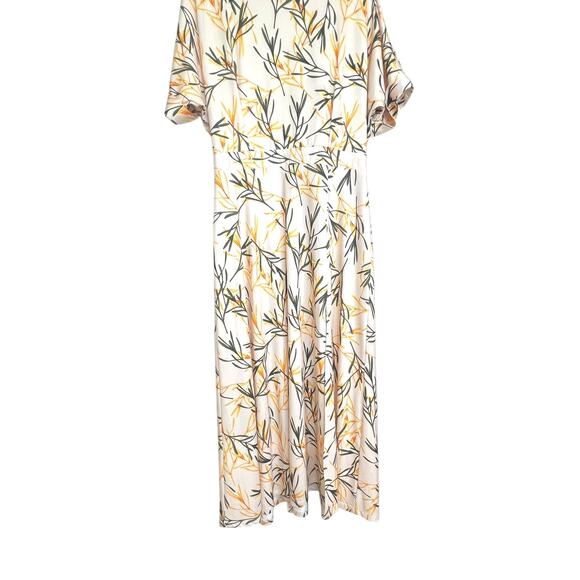 Alexia Admor Size M Lana Midi Dess Leaf Print Front Leg Slit V-back Flowy - Picture 8 of 12